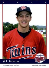 2011 Elizabethton Twins Grandstand #22 A.J. Pettersen Minnetonka Minnesota Card