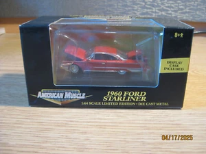 1/64     SCALE  ERTL / AMERICAN MUSCLE  ,  1960 FORD STARLINER  IN RED, #32355 - Picture 1 of 24