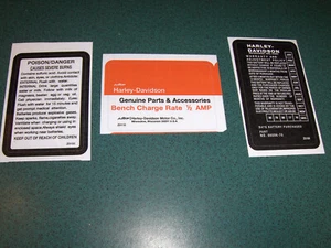 HARLEY DAVIDSON AERMACCHI AMF MOTORCYCLE BATTERY LABELS STICKERS X90 Z90 SS-175 - Picture 1 of 10