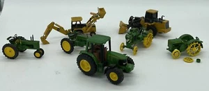 Lot of 7 Die cast Vtg. John Deere farm tractor toys heavy equipment backhoe - Picture 1 of 17