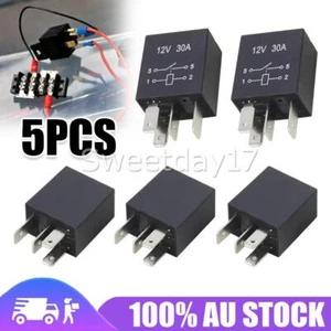 5x Car Automotive DC 12V 12 30A 30AMP Relay Relays 4 Pin For Car Bike Boat OZ - Picture 1 of 9