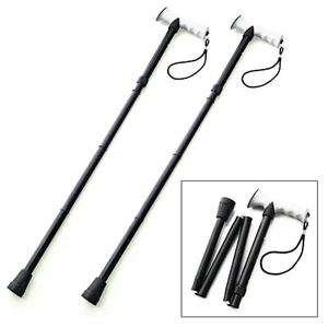 2er Set Aluminium Gehstock Faltbar mit Gelgriff Spazierstock Höhenverstellbar - Bild 1 von 3