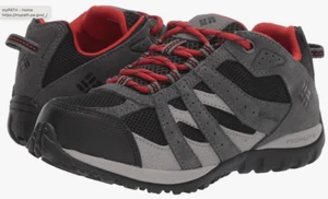 NUEVAS con Caja COLUMBIA Juventud REDMOND ZAPATILLAS Impermeables Gris/Negro/Rojo TALLA 6 - Imagen 1 de 6