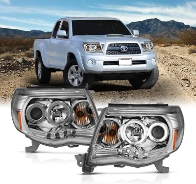 Faros proyectores halo LED duales para cromo 2005-2011 Toyota Tacoma lámparas Foto 1 de 4