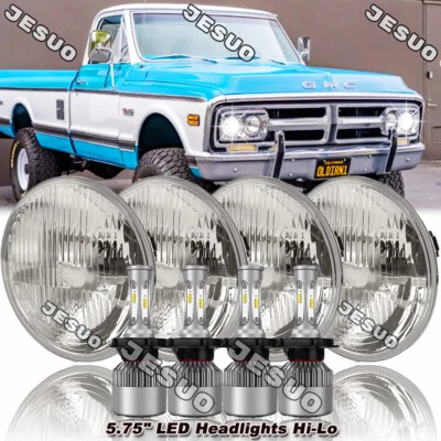4PCS 5.75" 5-3/4" LED Headlights for GMC C15/C1500 1961-1972 Pickup C2500 Foto 1 de 4
