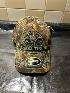 NEW Realtree Deer Antlers Logo Hat Strapback Camo Cap Ladies OSFM - Picture 1 of 8
