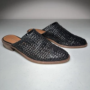 Chelsea & Violet Schuhe Pantoletten Damengröße 8 M Auggie schwarz geflochtenes Kunstleder - Bild 1 von 10