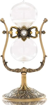 Reloj de Arena Temporizador Reloj de Arena 60 Minutos, Giratorio 360° Grande Latón Vintage Sandgl Foto 1 de 4