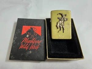 Zippo 1992 Brass Lighter Marlboro Bucking Bronco. NEW SEALED UNUSED. RARE - Picture 1 of 7
