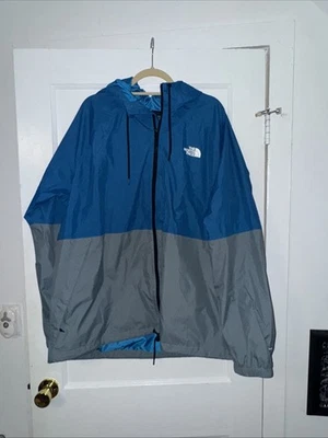Jaqueta com capuz North Face Antora Rain masculina XXL cinza azul com zíper Dryvent - Imagem 1 de 4