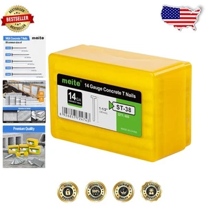 14 Gauge Concrete T Nails - 1-1/2" Length Galvanized Finish (20 Boxes) - Picture 1 of 9