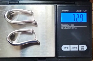 14K White Gold RESIN Milor Italy Earrings EXCELLENT - Picture 1 of 11