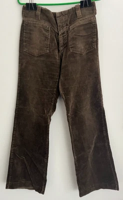 Pantalones de pana marrón vintage para hombre años 60 70 garra cremallera acampanada mod Groovy Foto 1 de 3