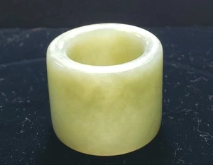 Antique Chinese Untreated Jade Archers Thumb Ring - Picture 1 of 11