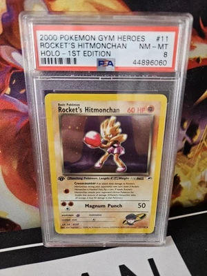 Rocket’s Hitmonchan 11/132 Holo 1st Edition PSA 8 Gym Challenge - Image 1 of 2