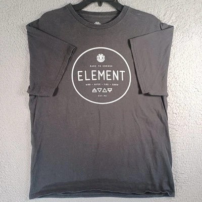 Camiseta negra Element para hombre talla grande hecha para soportar viento agua tierra fuego Foto 1 de 4