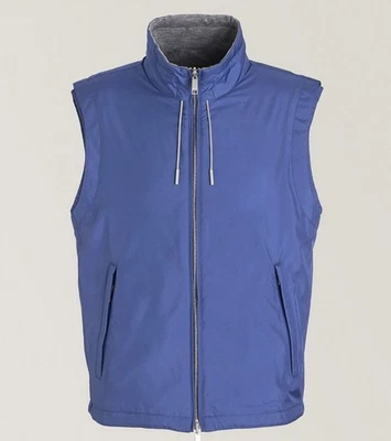 ZEGNA Mens Outdoor Vest Reversible Blue Gray Water-Repellent Wind Proof Cashmere - Image 1 of 4