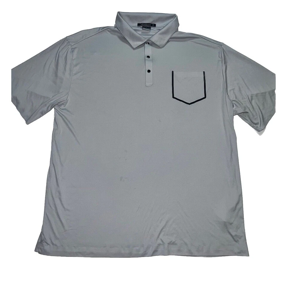 Camisa Polo Tiger Woods Platino Para Hombre Talla XXL Gris Dri-Fit Golf Botón a Presión LEER Foto 1 de 4