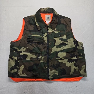 Northwest Territory Reversible Puffer Vest Camo Orange Hunting Zip Up Men's 2XL - Image 1 of 4