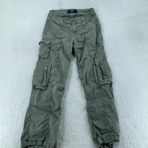 Hollister Low-Rise Baggy Cargo Pants Womens 24 Short 00S Army Green 27x27 - Picture 1 of 11
