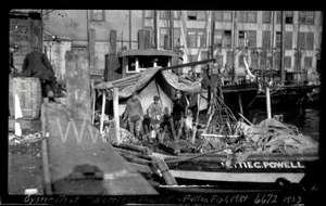 1923 Fulton Fish Market Oyster Boat Dock Manhattan NYC Old Photo Negative A21 - Bild 1 von 2