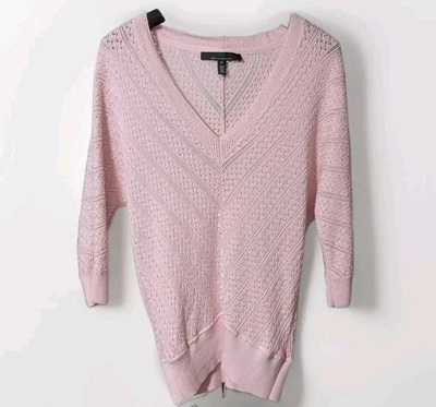 Suéter tejido con cuello en V rosa pálido del mercado negro de la Casa Blanca para mujer talla XS NUEVO Foto 1 de 3