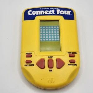 Connect Four Electronic Handheld Game 1995 Milton Bradley Yellow Vintage - Picture 1 of 5