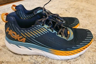 Men’s HOKA One Clifton 5 Blue Orange Cream Size 11 Running Shoes Sneakers Foto 1 de 4