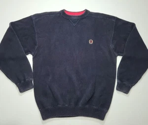 Vintage Tommy Hilfiger Sweater Men’s Navy Embroidered Logo 100% Heavy Cotton XL - Picture 1 of 5