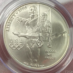 1995 D SILVER $1 GYMNASTICS OLYMPIC COMMEMORATIVE DOLLAR COIN PCGS MS69 - Picture 1 of 6