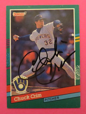 1991 Donruss, Milwaukee Brewers - CHUCK CRIM - autographed
