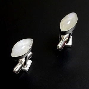 Natürlich Mondstein Edelstein 925 Sterlingsilber Manschetten Geschenk Für Männer - Bild 1 von 5