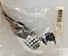 White Black Loon 4.5 Inch ACM #BRD346 Natural Feather Bird Decoration