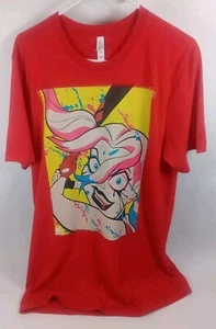 Harley Quinn T-Shirt Size L DC Universe Comics Shirt Red Staff NOS Abstract Pop - Picture 1 of 6