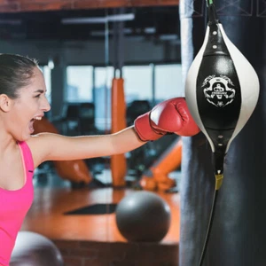 Double End Boxing Speed Ball Inflatable Floor to Ceiling Punching Bag - Picture 1 of 21