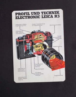 #A0774-Leica R3 Electronic info card- 14,5 cm  x 10,5 cm -1977 - image 1 of 2