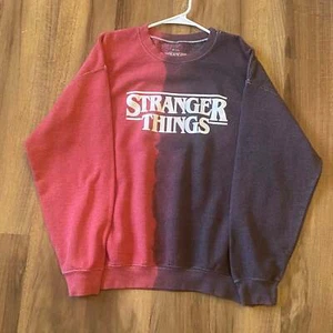Stranger Things Logo Split Tie-Dye Girls Sweatershirt - Picture 1 of 4