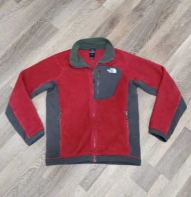 The North Face Grizzly Fleece Jacket Men's Medium Biking Red / Asphalt Grey EUC - Image 1 of 4