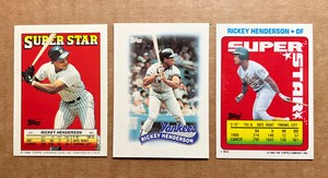 Rickey Henderson Topps Mini 1988 & 1990 Super Star & 1989 Leaders Baseball Cards