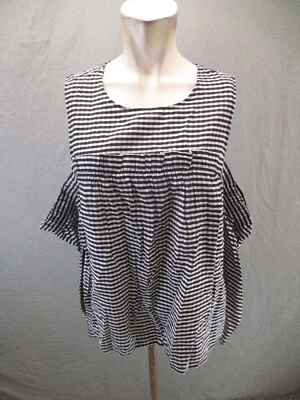 NWT H&M Size 12 Womens Round Neck Keyhole Long Cold Shoulder Sleeve Blouse 398 - Image 1 of 4