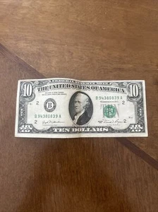 Miscut/Offset 10 dollar bill (1981) Error: Rare - Picture 1 of 4