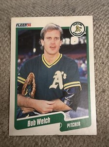 1990 Fleer Baseball Card #23 - Bob Welch - Oakland Athletics