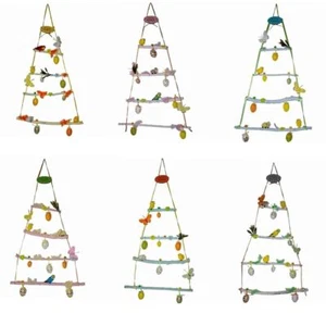 Albero di pasqua a muro con addobbi uova pulcini piume rami in legno decorazioni - Foto 1 di 8