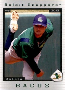 2013 Beloit Snappers Grandstand #4 Dakota Bacus Moline Illinois IL Baseball Card
