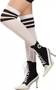Sporty Thigh High adult stripe socks athlete theater sport uniform school dance - Picture 1 of 19