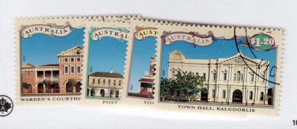 1992 Australia Sc #1297 1298 1299 1300 - Architecture Goldfield Town  Used Cv $6 - Image 1 of 1
