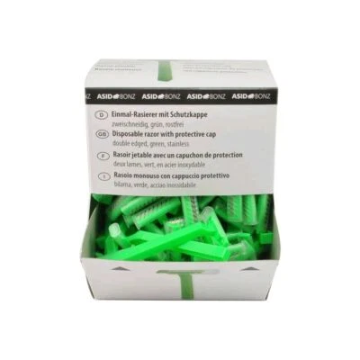 ASID BONZ 100 uds afeitadora desechable inoxidable tapa protectora afeitadora desechable de doble filo afeitadora