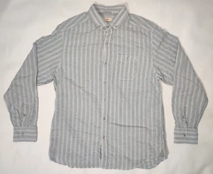 Tommy Bahama Men's Grey Striped Shirt Size Small Long Sleeve Island Crafted - Picture 1 of 7