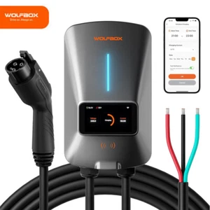 WOLFBOX Level 2 50Amp 240V Smart Home Car EV Charger W/ APP Control, 25FT Cable - Picture 1 of 8
