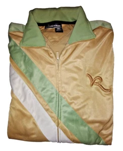 Chaqueta deportiva Rocawear cremallera completa para hombre dorada tostada blanca y verde talla 2XL - Imagen 1 de 7